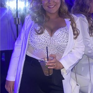 Windsor twisted angel embroidered bodysuit- bach wedding attire